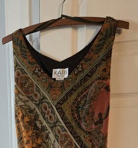 Vintage Kari Of New York Size 16 Paisley Dress With Awesome Belt